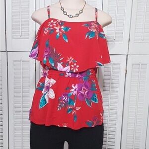 Old navy medium red tropical tank top